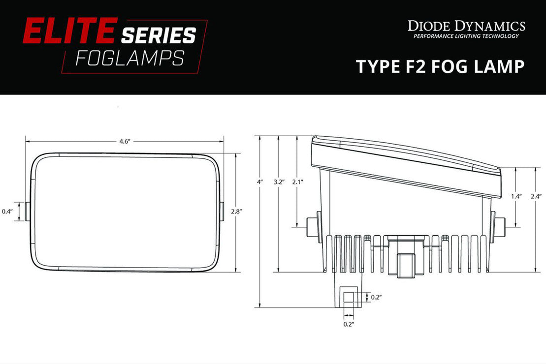 ELITE SERIES TYPE F2 LED FOG LIGHTS (WHITE / YELLOW)