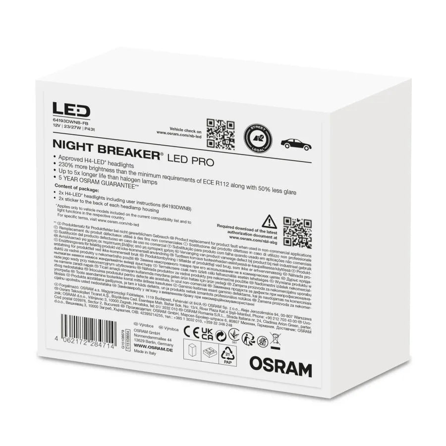 Osram Night Breaker LED H4 12V 64193DWNB