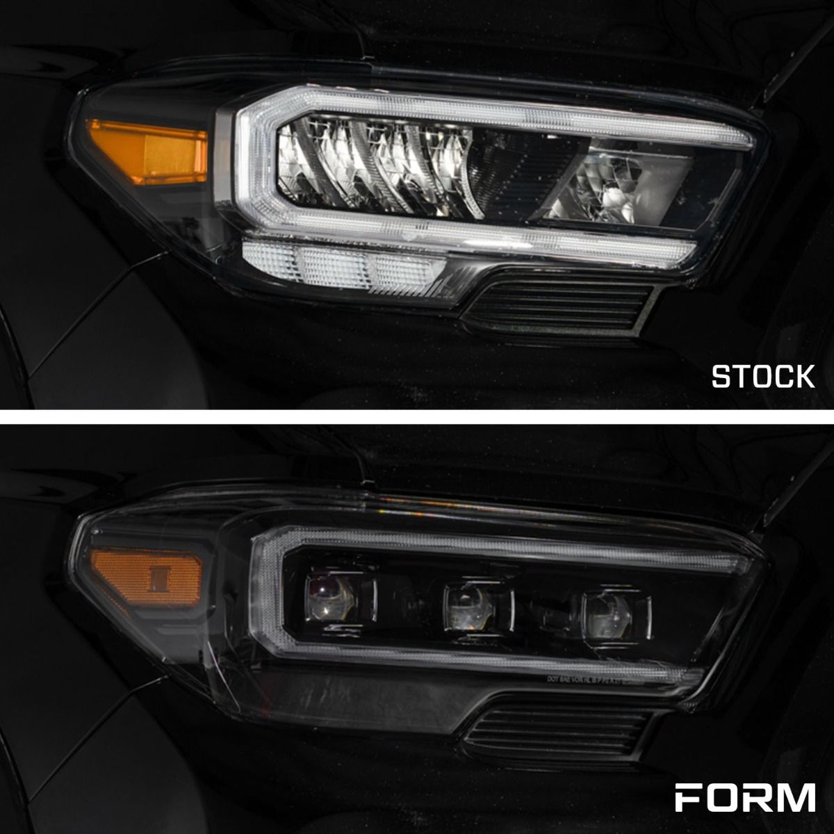 2016-2023 Toyota Tacoma LED Projector Headlights with Selectable DRL (pair)