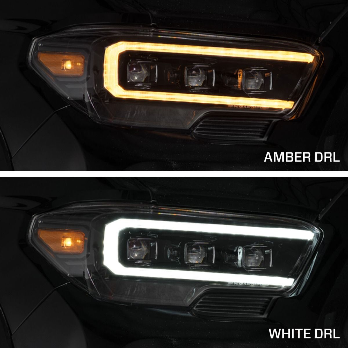 2016-2023 Toyota Tacoma LED Projector Headlights with Selectable DRL (pair)