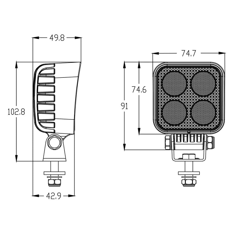 LED worklight compact 3190lm / 23W / DT connector | WF-2332
