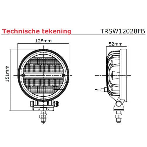 LED RFT Work light | 2272 lumens | 9-36v | round | TRSW12028FB