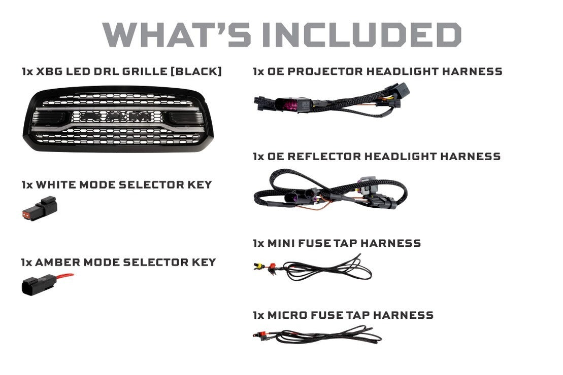 Dodge Ram 1500 Classic (19-24) Morimoto XBG LED DRL Grille (Black)
