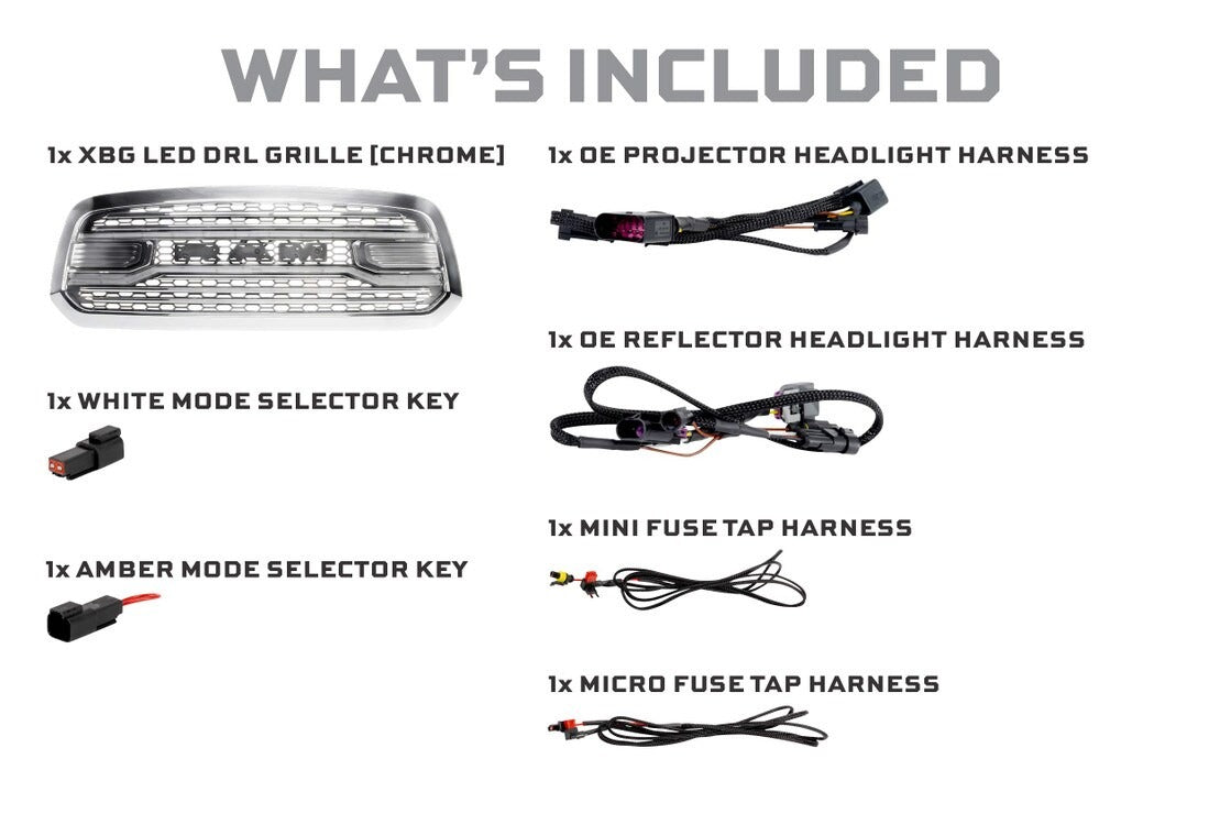 Dodge Ram 1500 Classic (19-24) Morimoto XBG LED DRL Grille (Chrome)