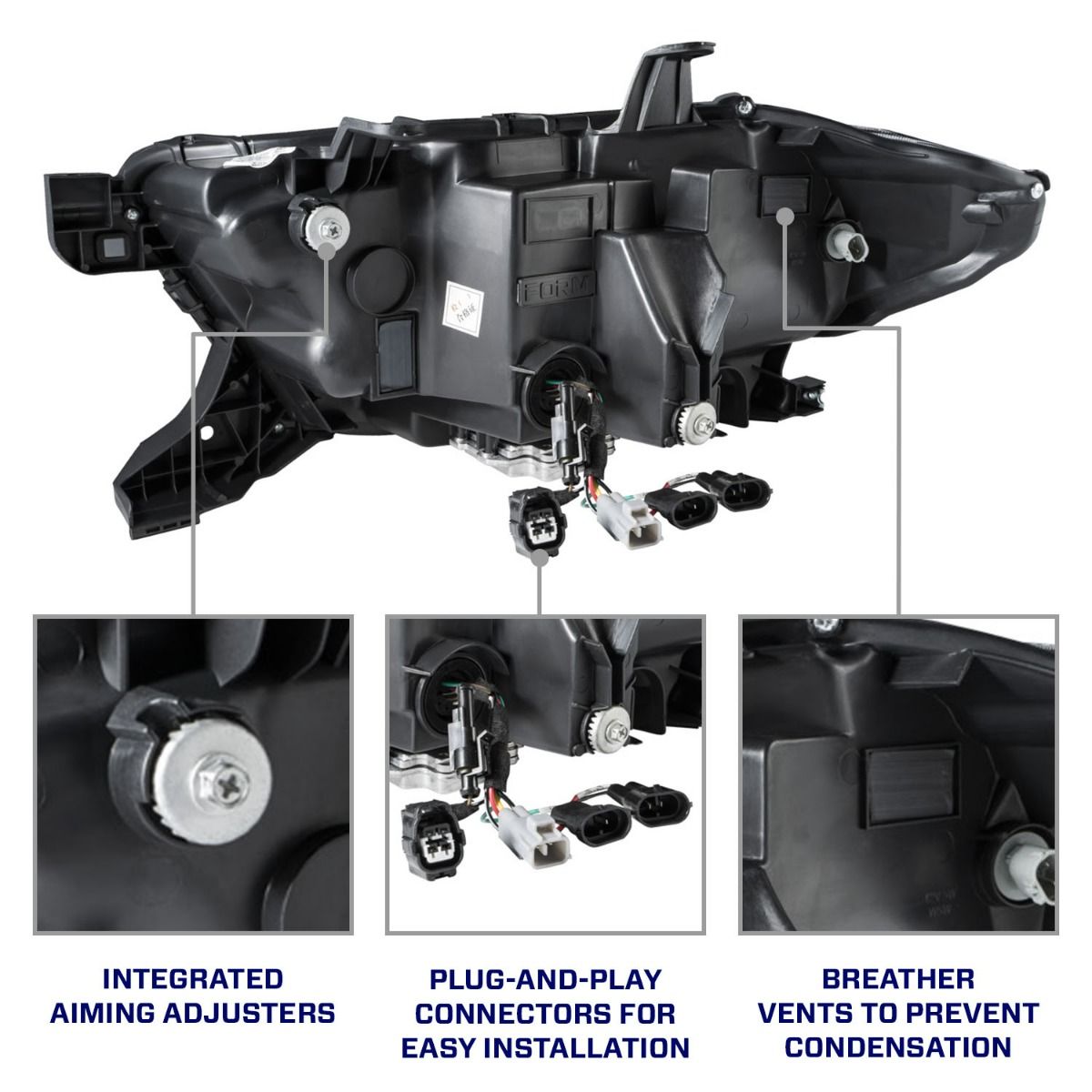 2016-2023 Toyota Tacoma LED Projector Headlights with Selectable DRL (pair)