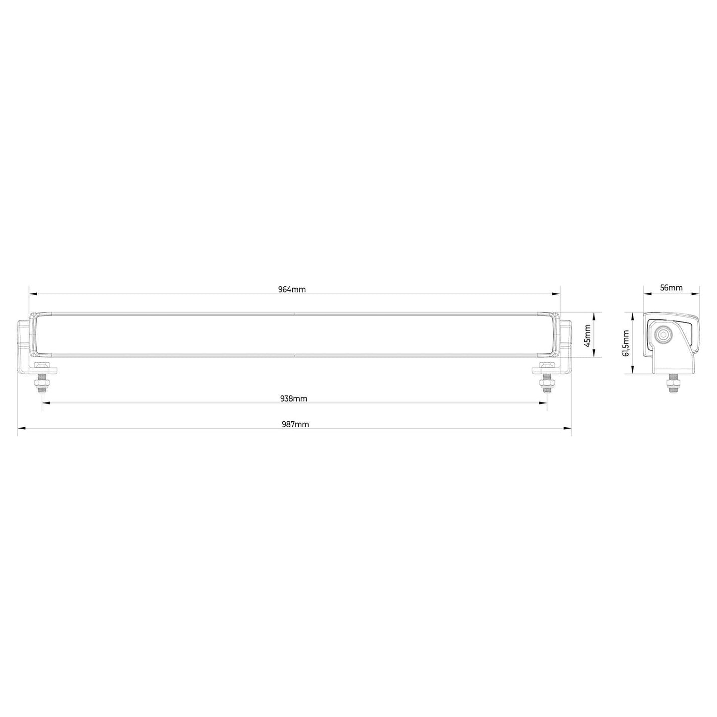 LED Lightbar Stratos 96cm | incl. R65 warning light | white-amber DRL