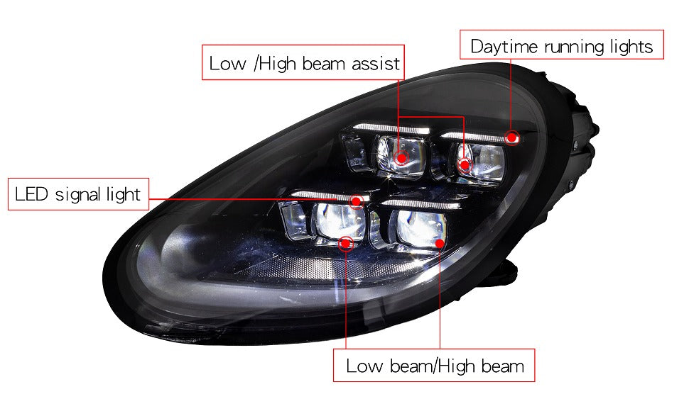 Porsche 987.1 Boxster / 987.2 Cayman Matrix LED Style headlights