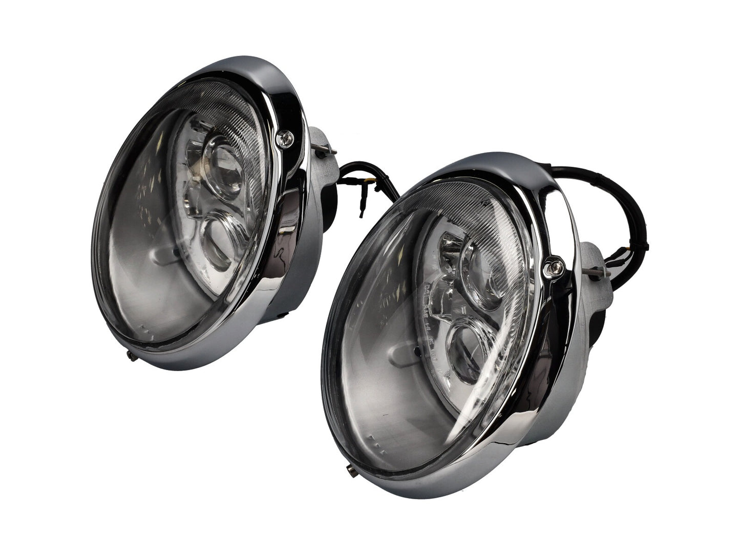 Porsche 911/964 - Headlamps chrome rim with LED internals Clear Lens