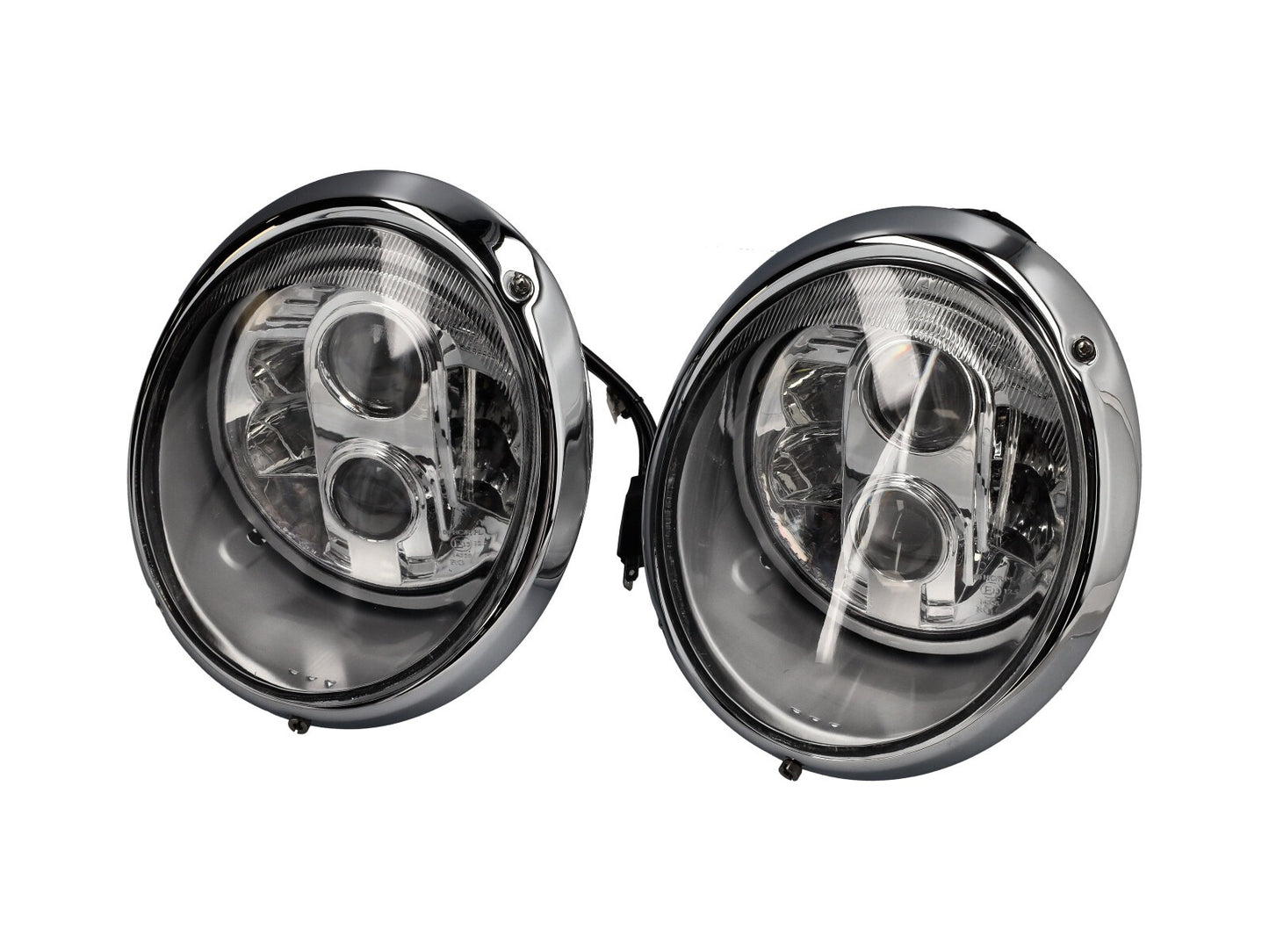 Porsche 911/964 - Headlamps chrome rim with LED internals Clear Lens