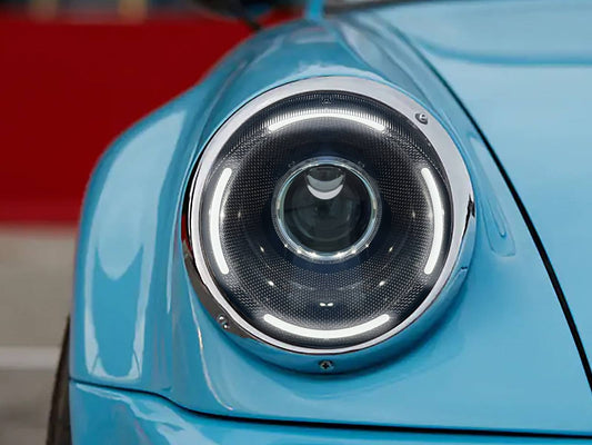 LED headlamp set with carbon fibre reflector bowl Porsche 911 / 964