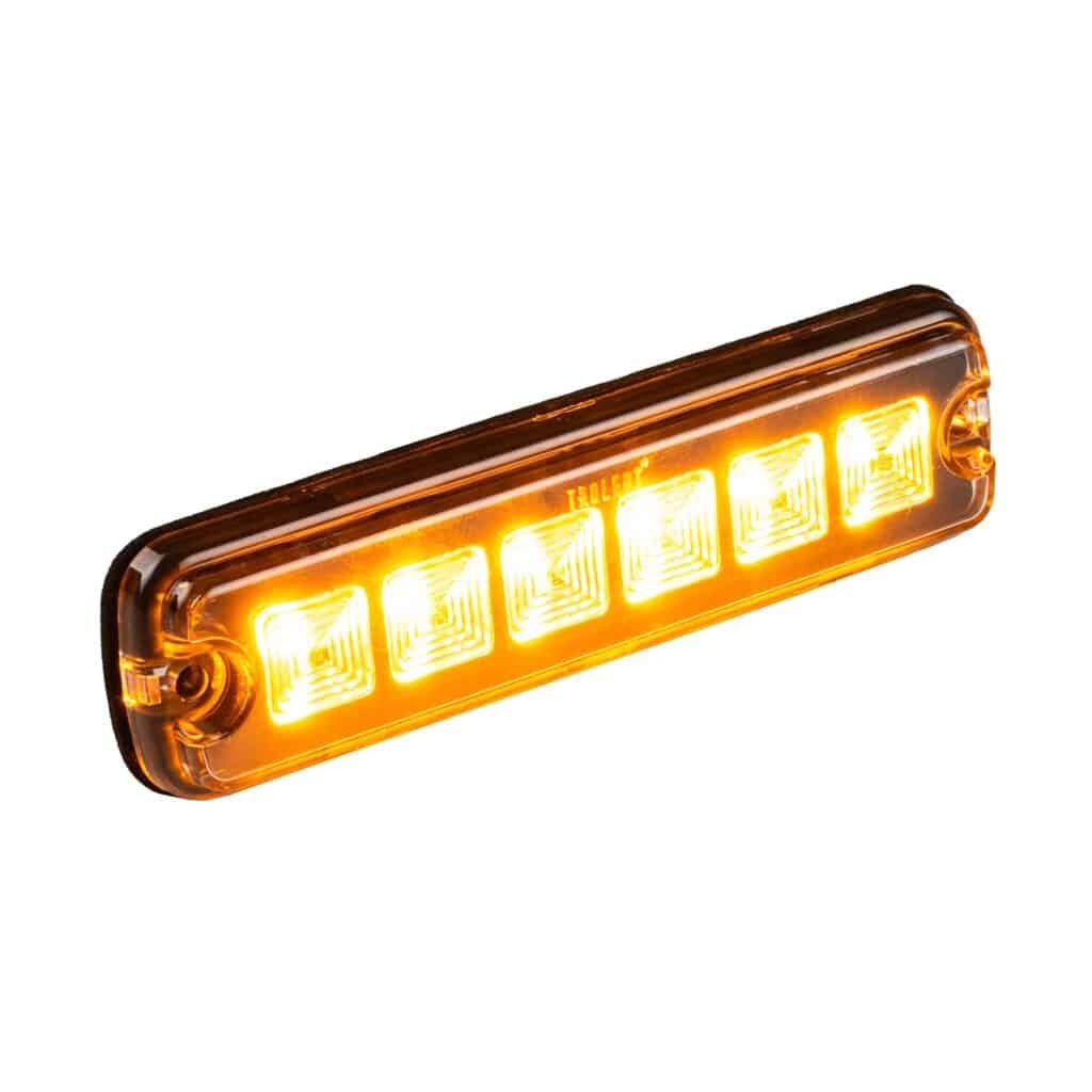 LED R10 Warning light 6-LED amber 12-24v 200cm cable