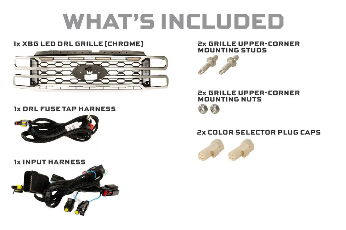 23-27 Ford Super Duty XBG LED DRL Grille (Chrome)