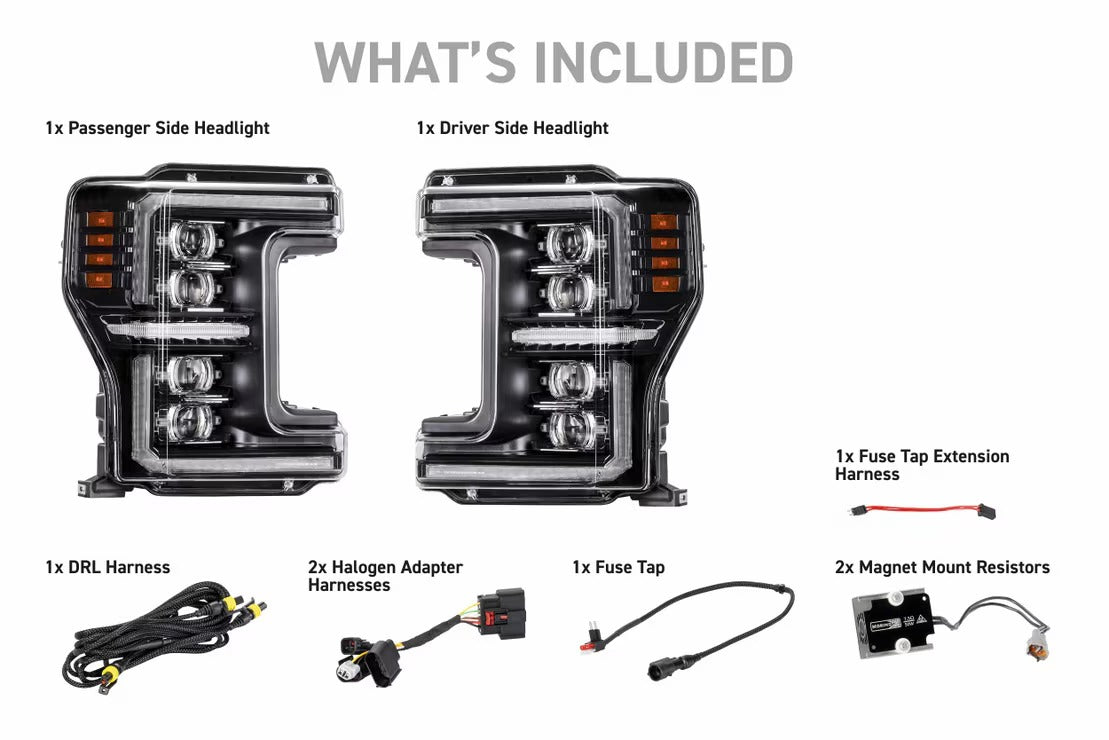 17-19 Ford Super Duty XB Evo Hybrid LED Headlights