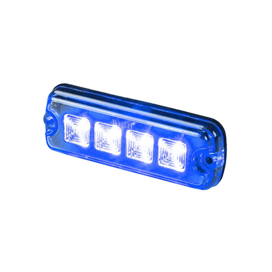 LED R10 Warning light 4-LED blue 12-24v 200cm cable