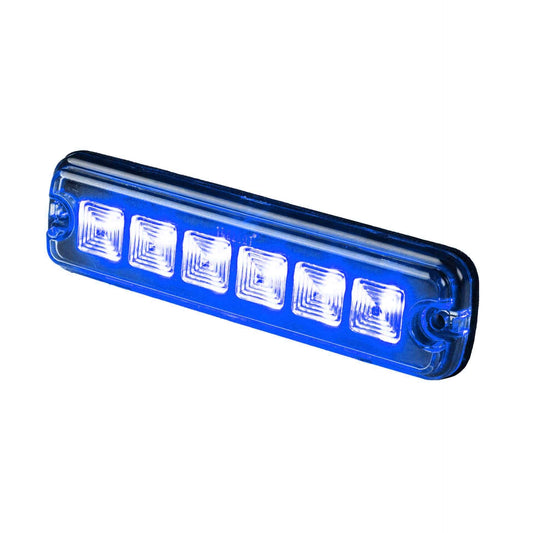 LED R10 Warning light 6-LED blue 12-24v 200cm cable