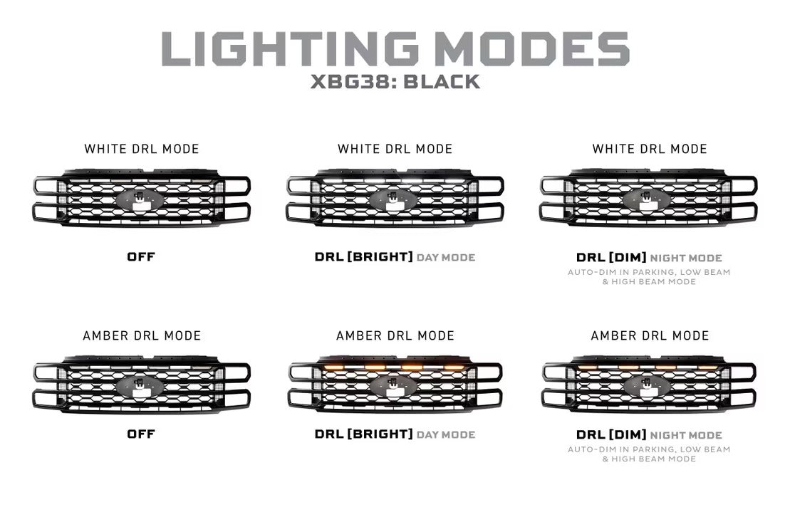 23-27 Ford Super Duty XBG LED DRL Grille (Black)